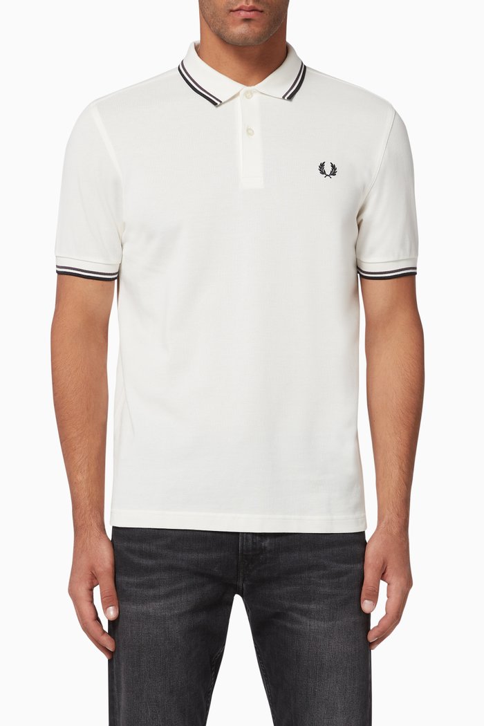 

Twin Tipped Cotton Piqué Polo, White