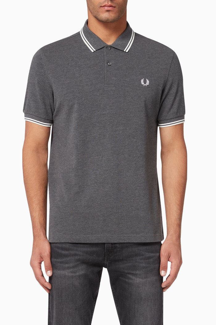 Twin Tipped Cotton Piqué Polo, Blue
