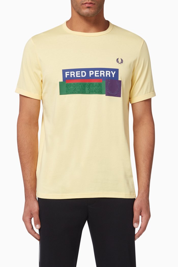 

Mixed Graphic Cotton T-Shirt, Yellow
