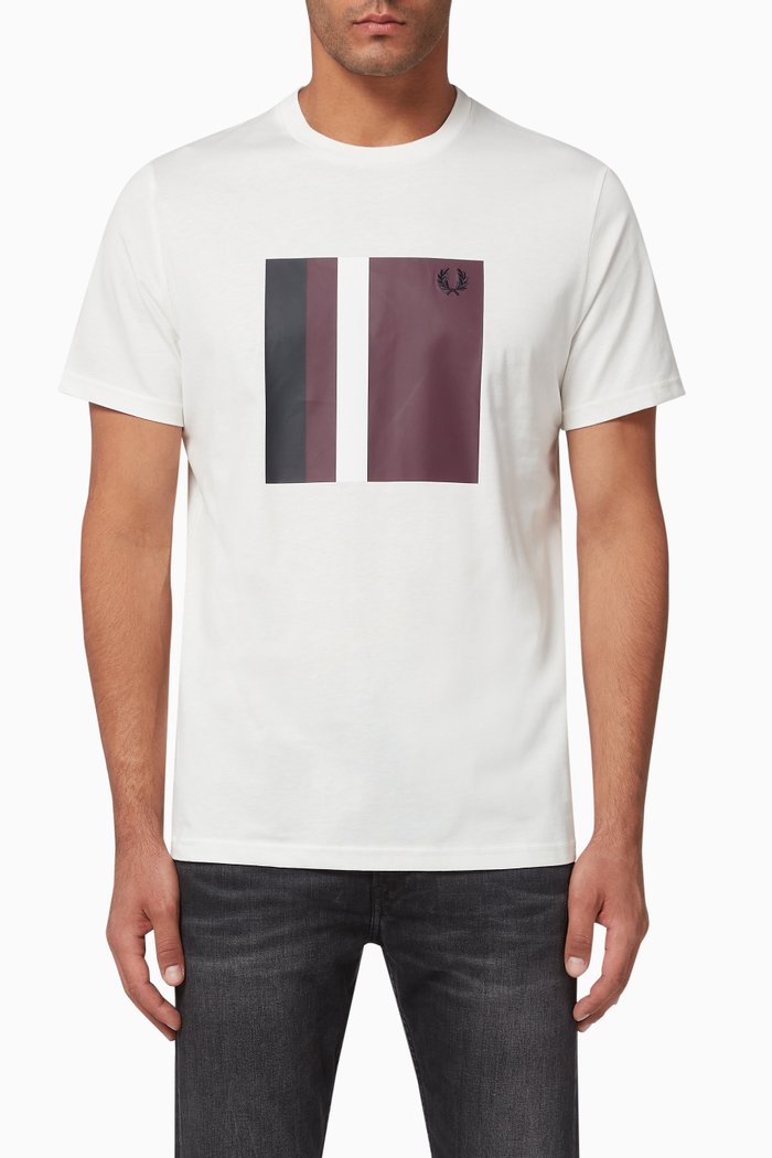 

Tipped Graphic Cotton T-Shirt, White