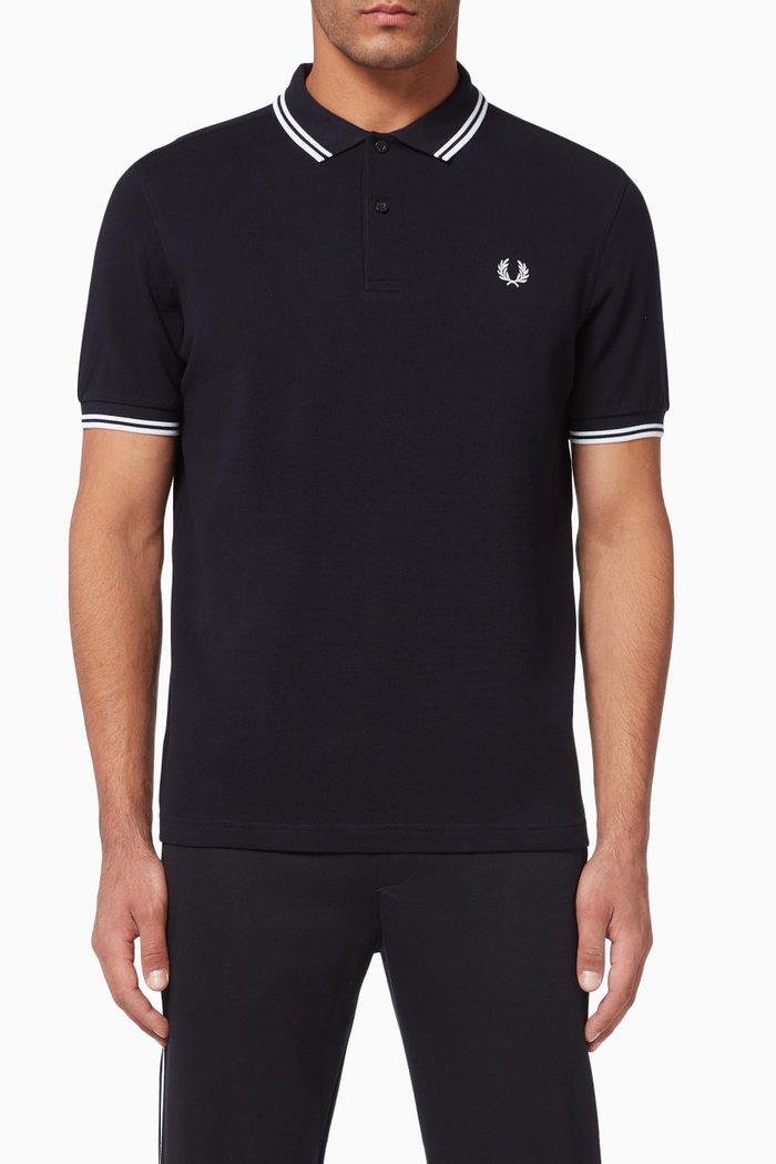 

Twin Tipped Cotton Piqué Polo, Blue