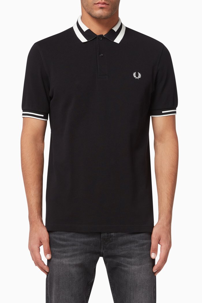 

Block Tipped Polo Shirt, Black