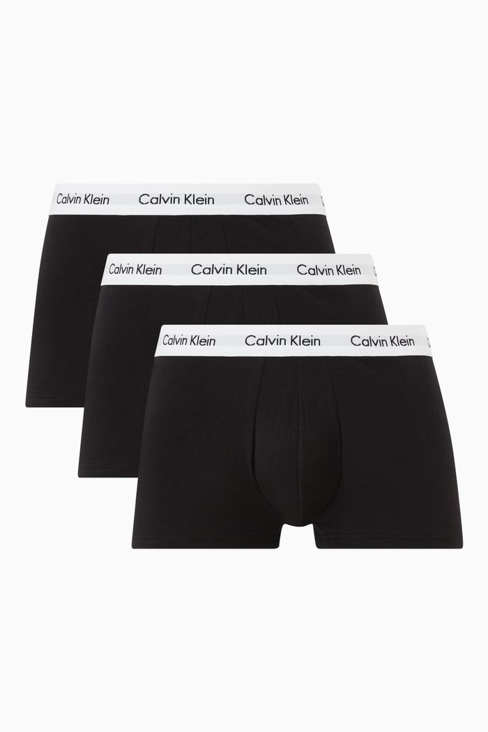 

Low Rise Trunks in Cotton Stretch, Set of 3, Black