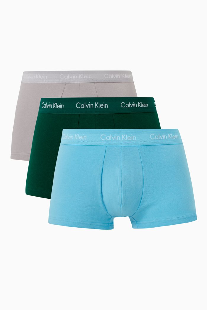 

Logo Low-Rise Trunks in Cotton Blend, Set of 3, Multicolour