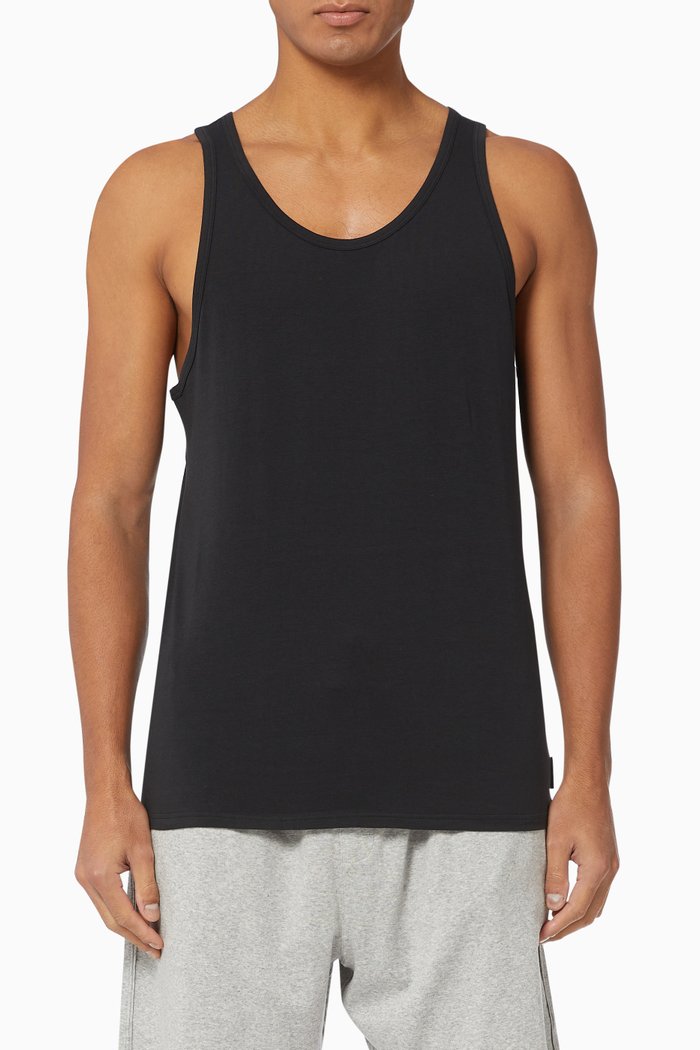 

Lounge Cotton Tank Tops, Set of 2, Black