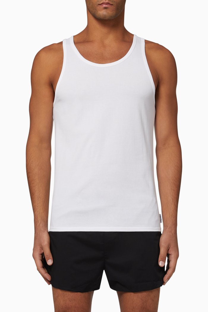 

Lounge Cotton Tank Tops, Set of 2, White