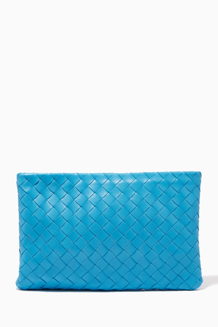 

Pouch in Intrecciato Nappa, Blue