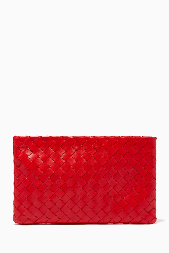 

Pouch in Intrecciato Nappa, Red