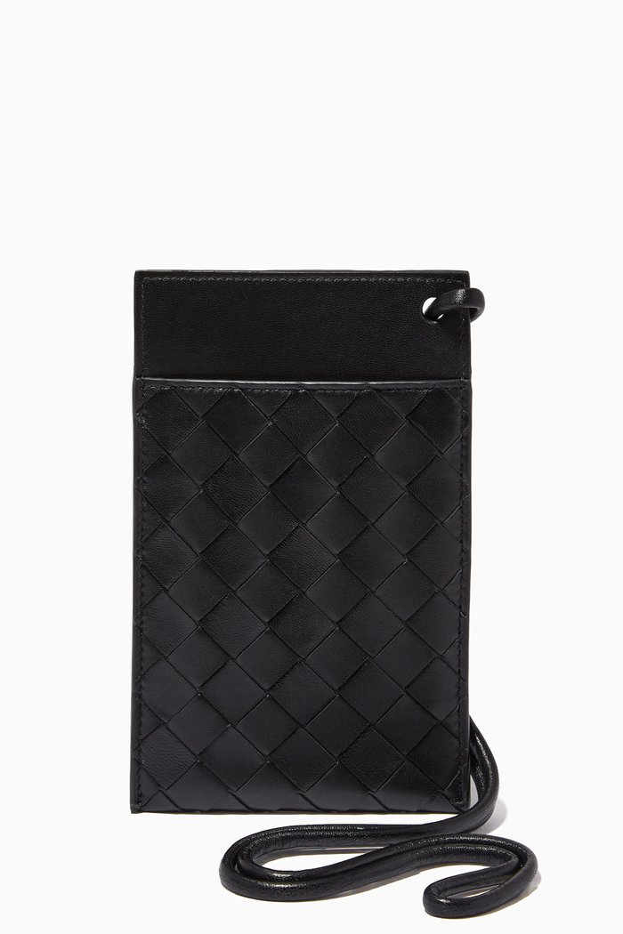 

Phone Pouch in Intrecciato Nappa, Black
