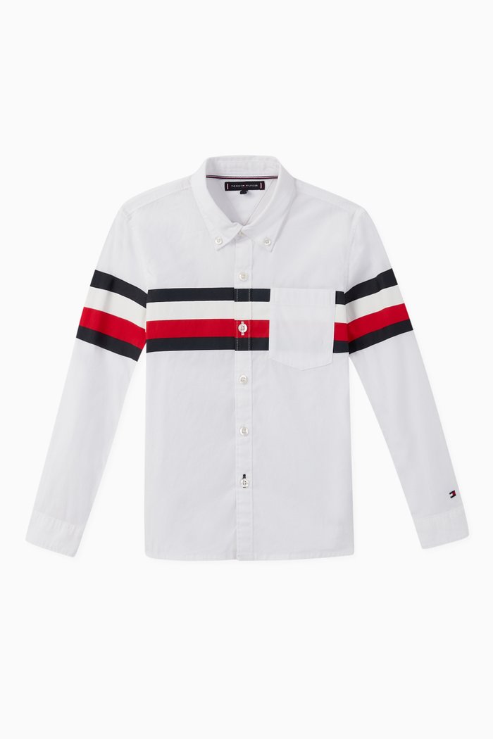 Signature Tape Organic Cotton Shirt, White