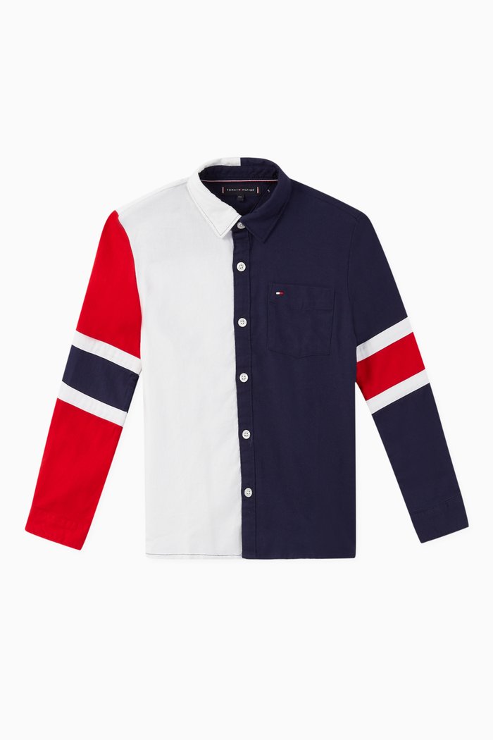 

Colour-Blocked Cotton Shirt, Multicolour