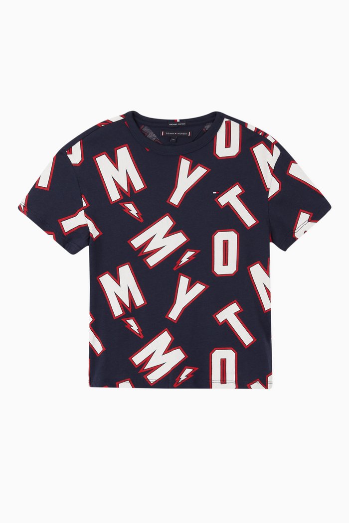 

Printed Organic Cotton T-shirt, Blue