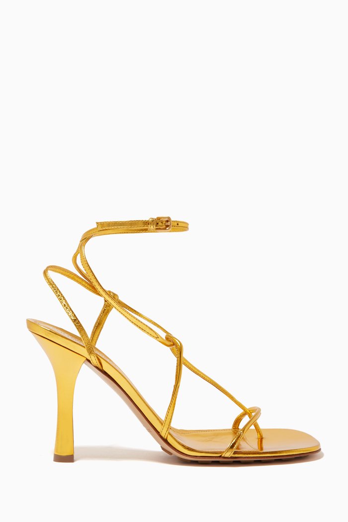 

BV Line Sandals in Metallic Calfskin, Gold