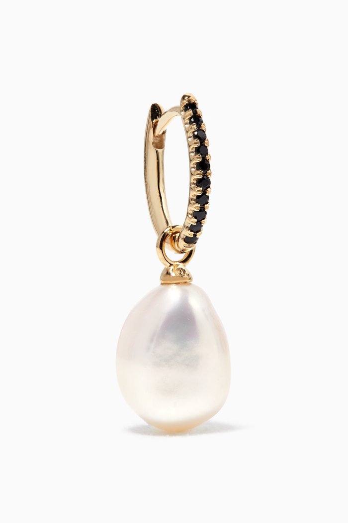 

Mini Oval with Black Onyx & Pearl Charm in 9kt Yellow Gold