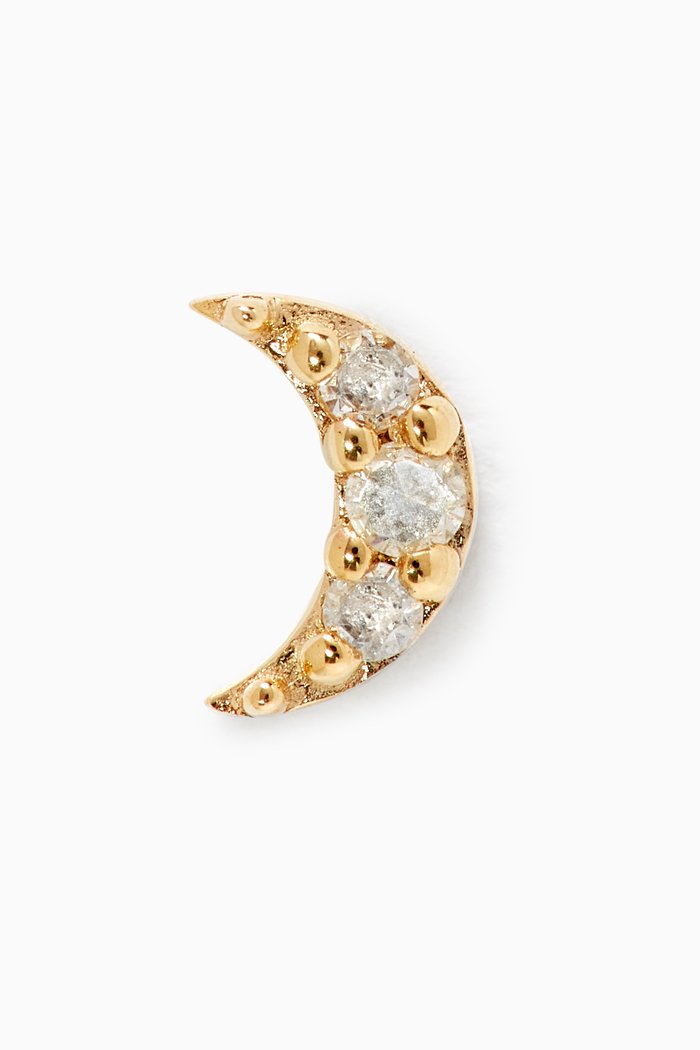 

Diamond Moon Stud in 9kt Yellow Gold