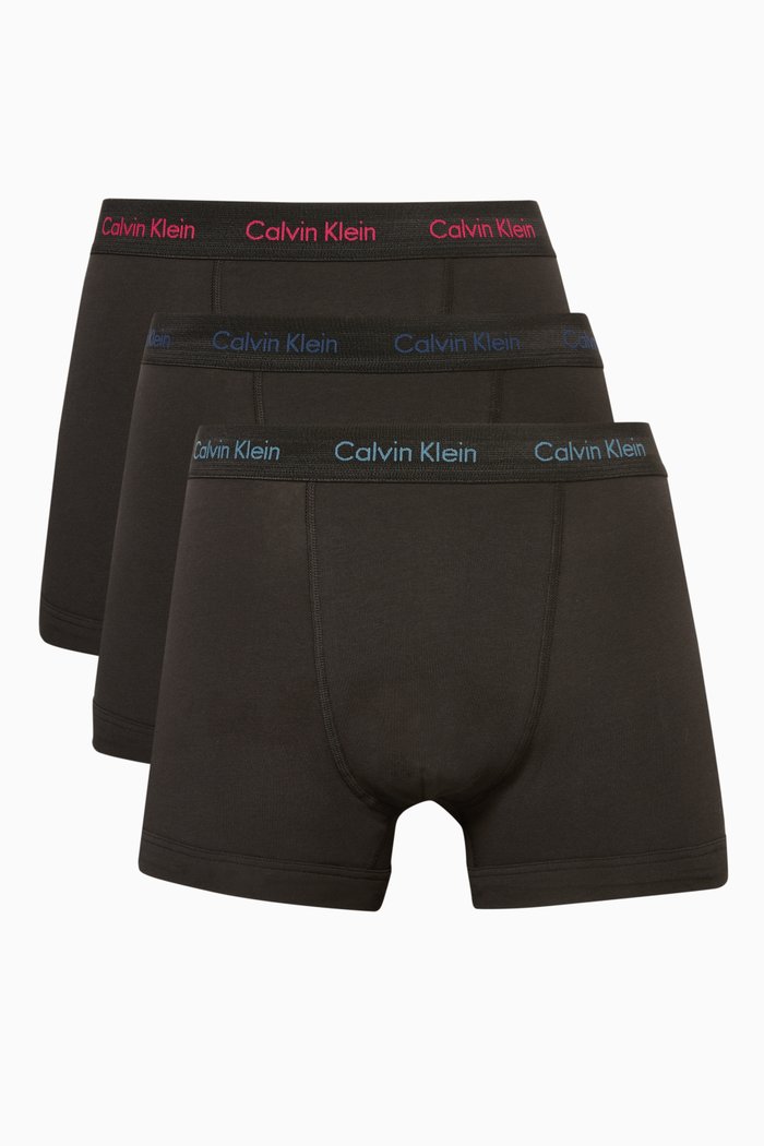 

Logo Cotton Blend Trunks, Set of 3, Black