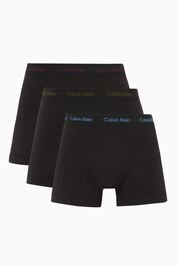 

Low-Rise Trunks in Stretch Cotton, Set of 3, Multicolour