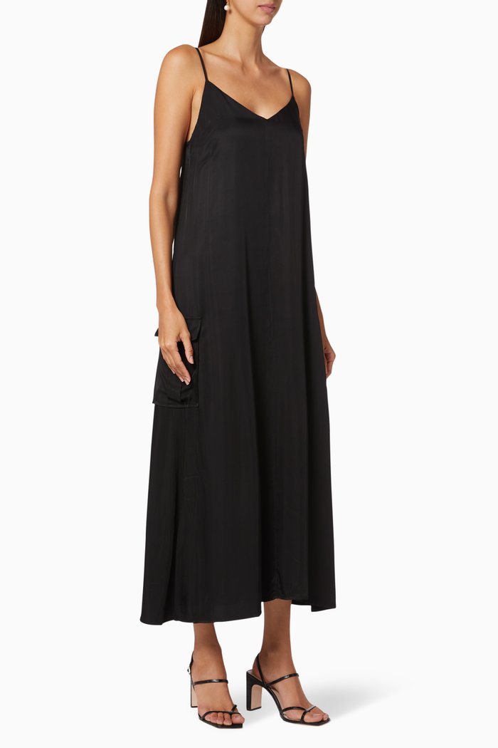 

Lift Off Maxi Slip Dress, Black