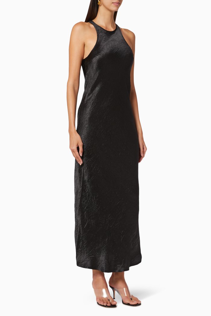 

River Bed Bias Maxi Tank Dress, Black
