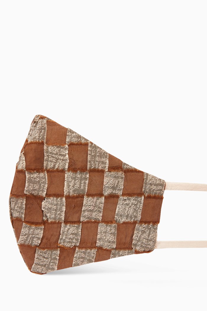 

SE Jacquard Face Fitted Mask, Brown