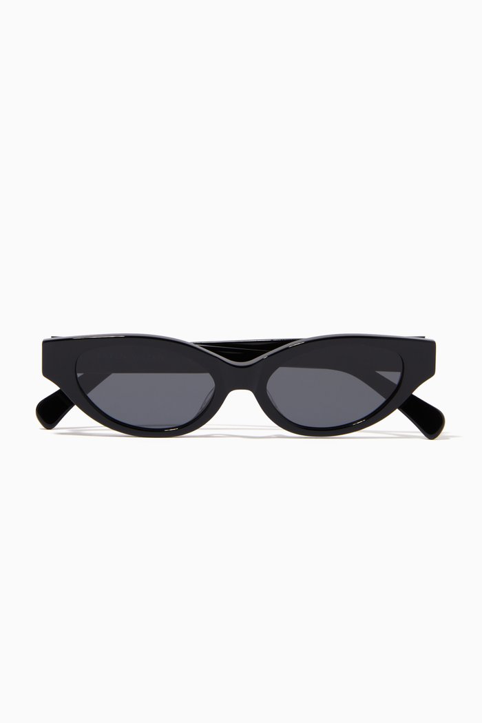 

Glamorous Cat-eye Sunglasses in Acetate, Black