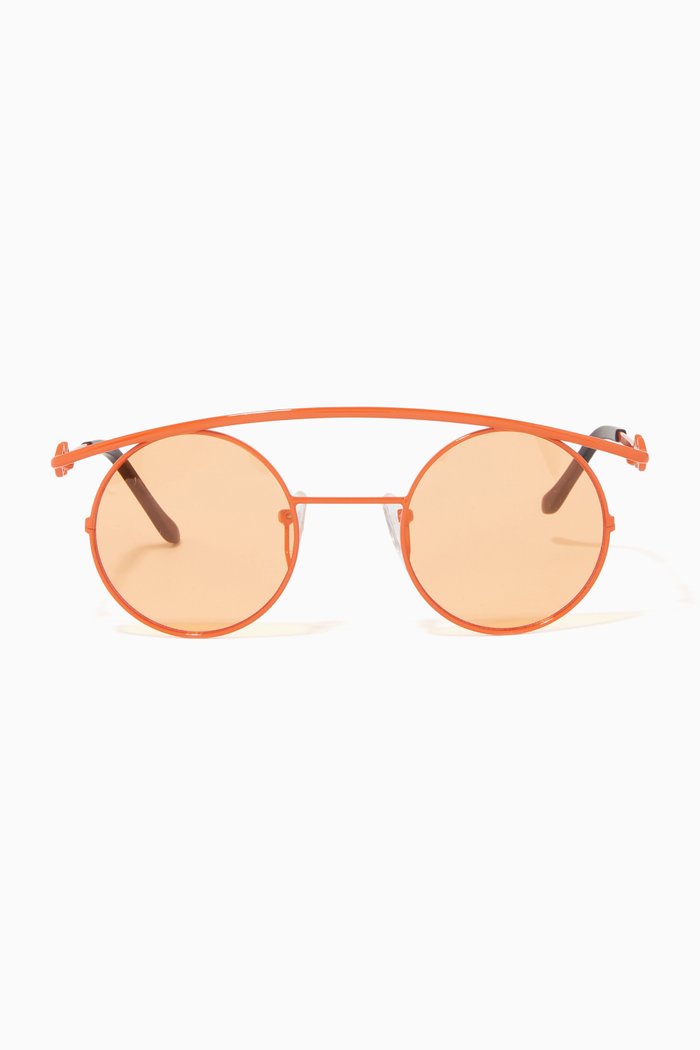

Retro XL Round Sunglasses in Metal, Orange