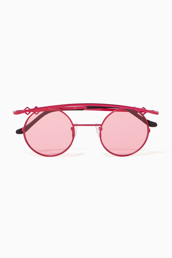 

Retro XL Round Sunglasses, Pink