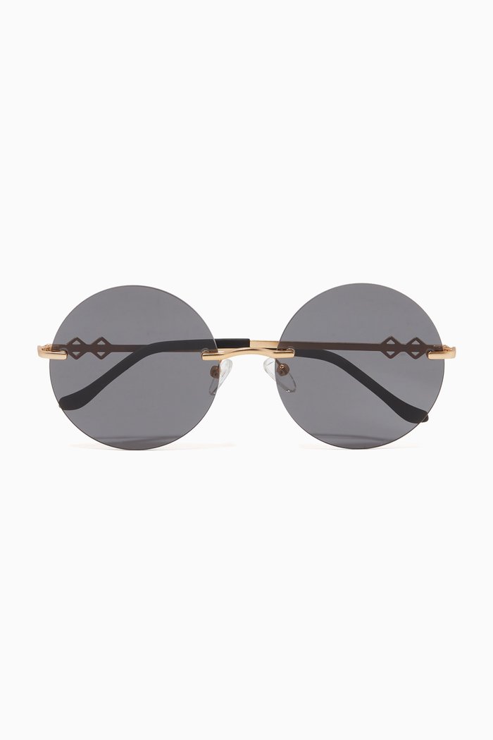 

Luna Round Sunglasses, Black