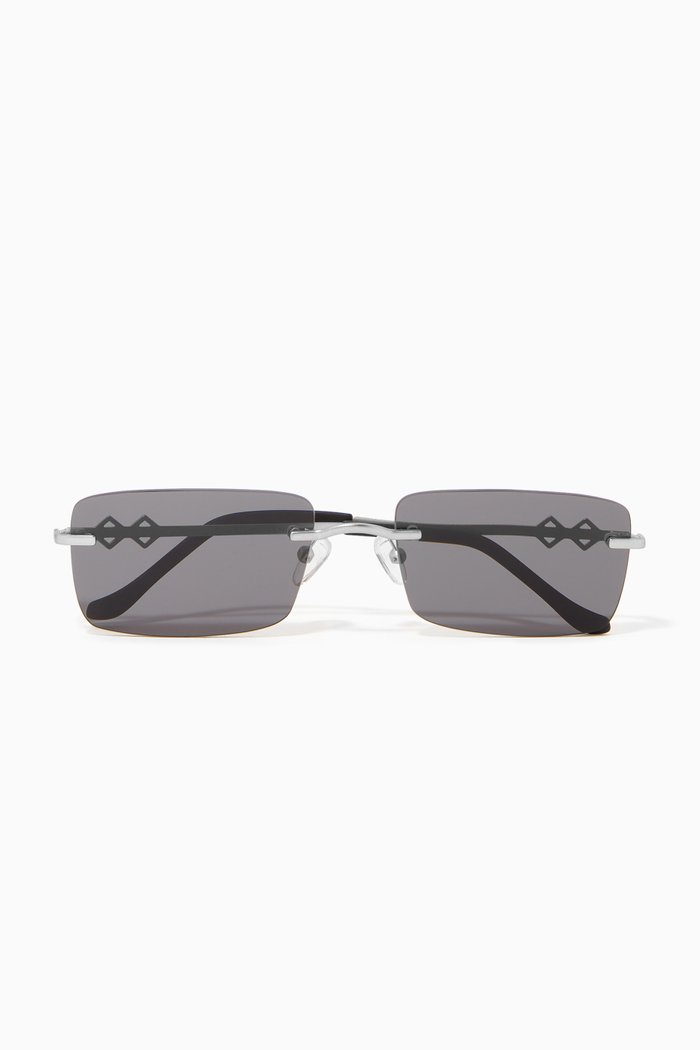 

Layla Rectangle Sunglasses, Black