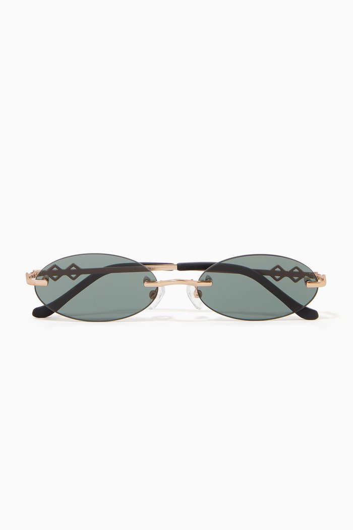 

Ovale Oval Sunglasses, Black