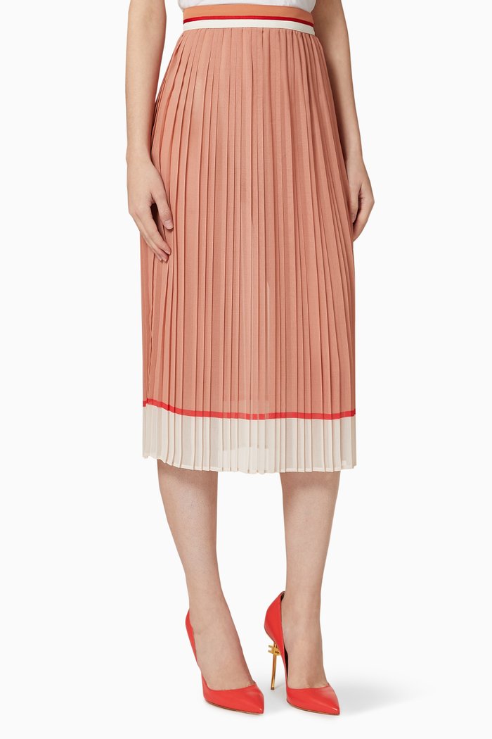 

Pleated Midi Skirt, Pink