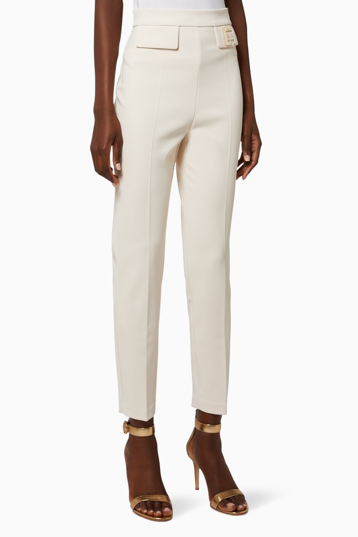 

Logo Crêpe Skinny Pants, White