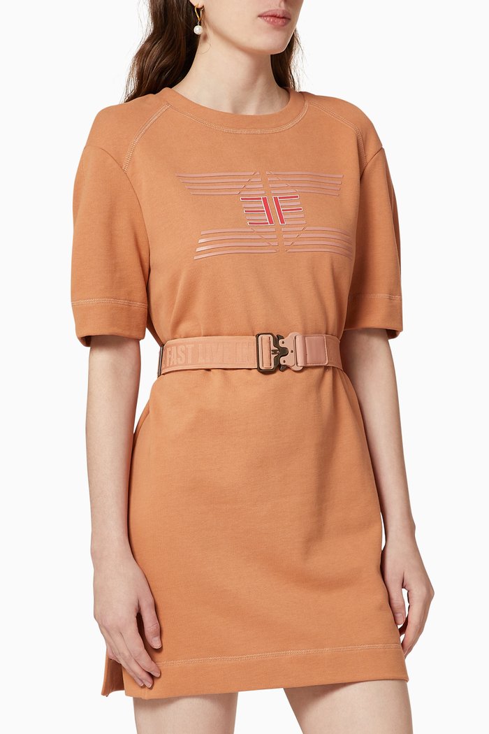 

Logo Cotton T-Shirt Dress, Rose gold