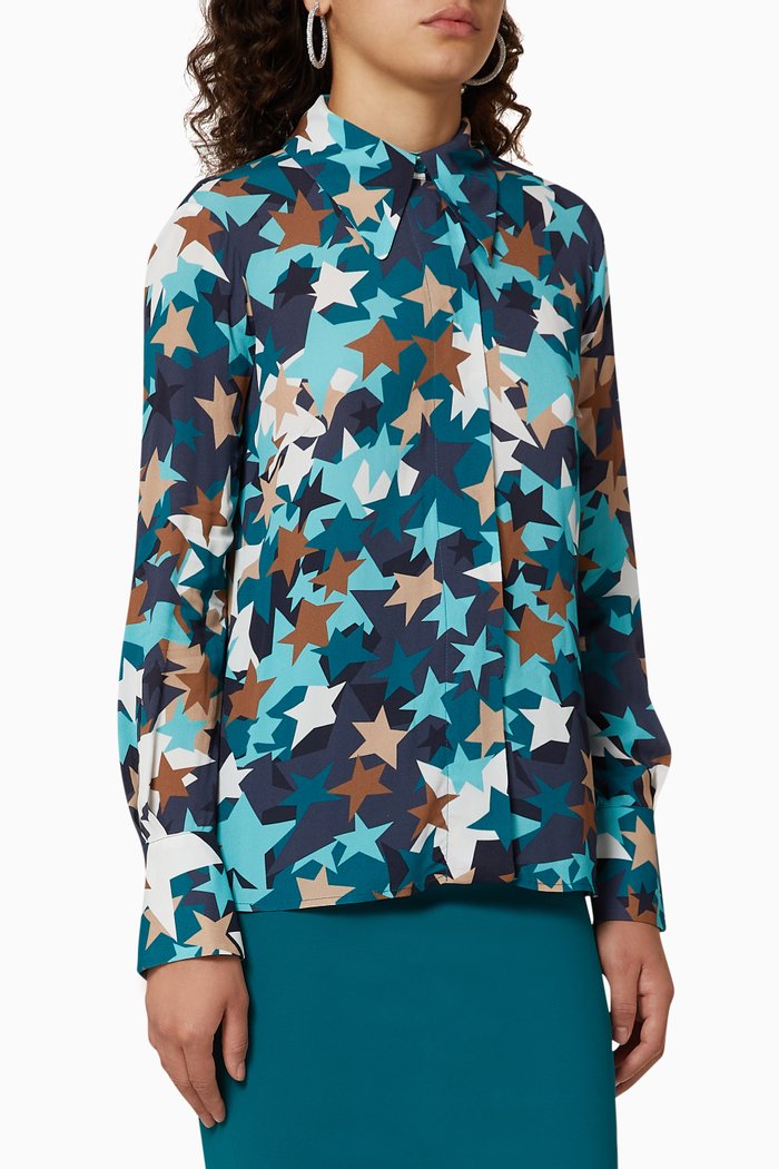 

Stars Viscose Shirt, Blue