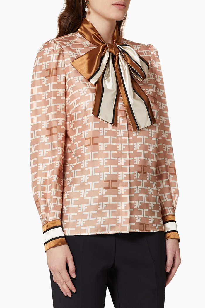 

Monogram Logo Viscose Blouse, Pink