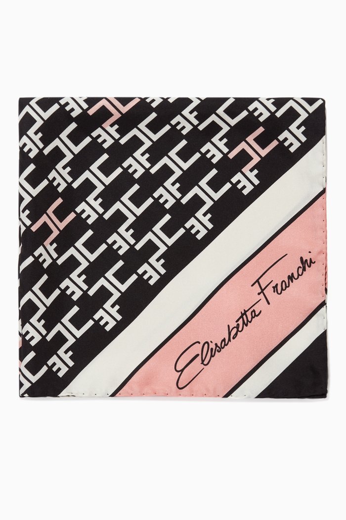 

Silk Twill Foulard Scarf, Black