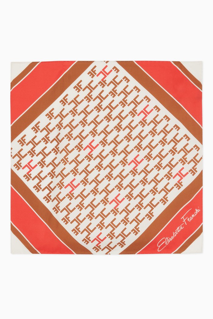 Silk Twill Foulard Scarf, White