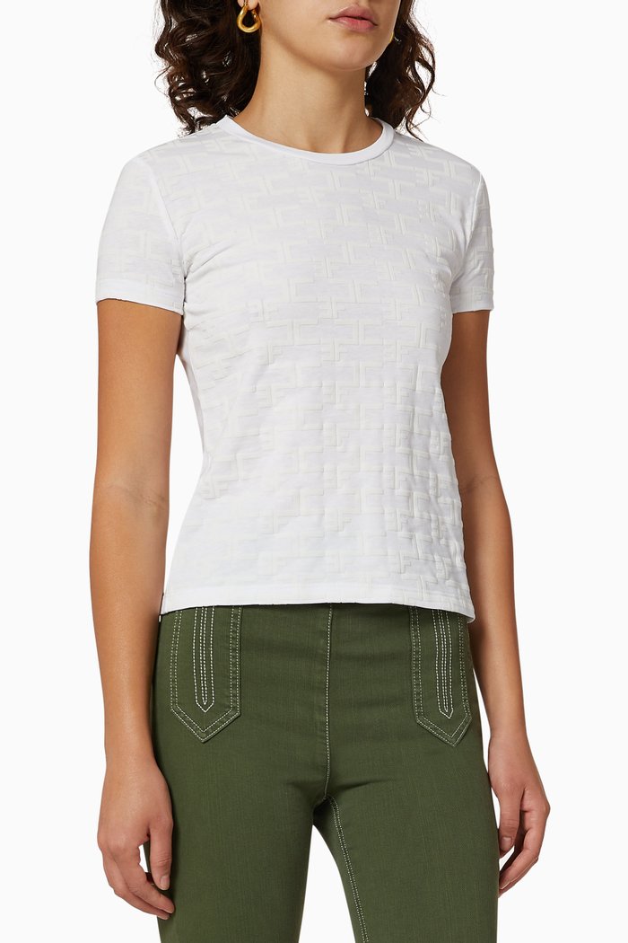 

Logo Flock Cotton T-Shirt, White