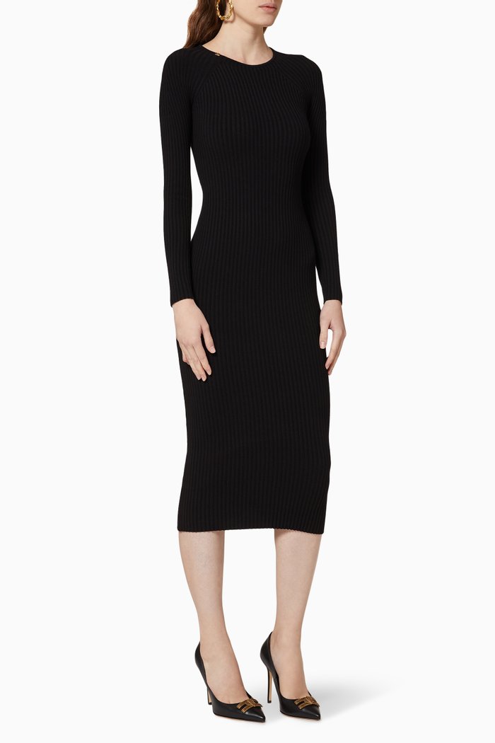 

Ribbed Knit Dress, Black
