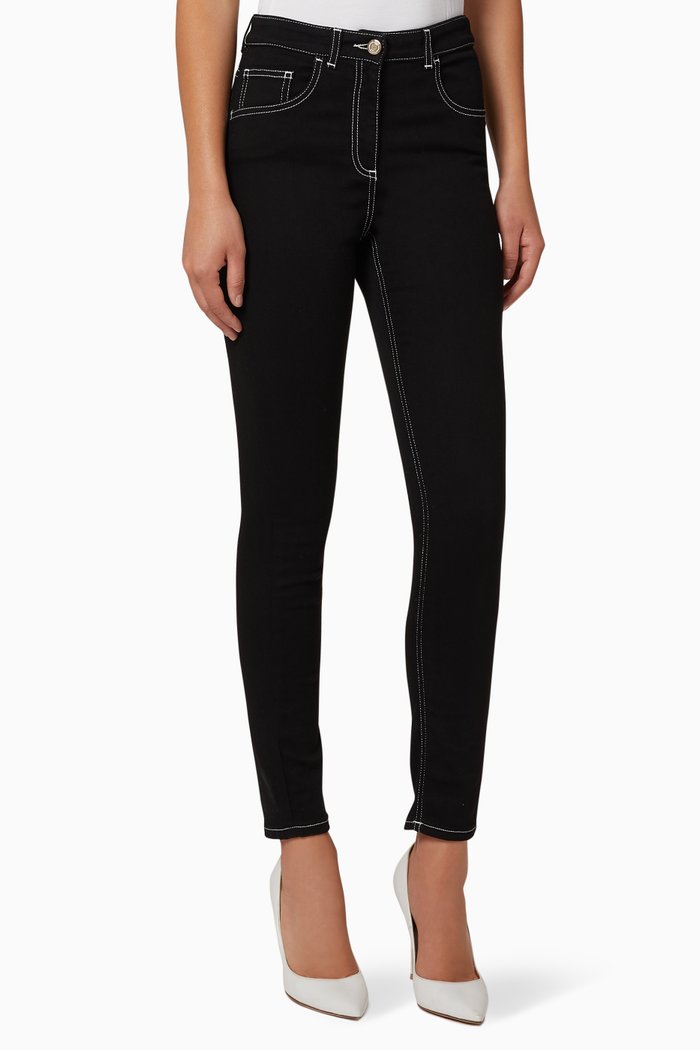 

Contrasting Stitches Skinny Jeans, Black