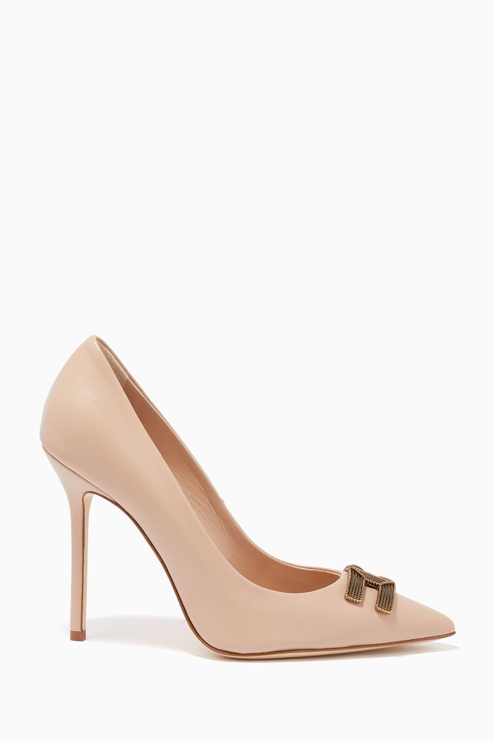

Logo Detail Pumps in Nappa Leather, Neutral