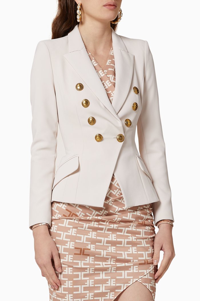 

Crêpe Short Jacket, Neutral
