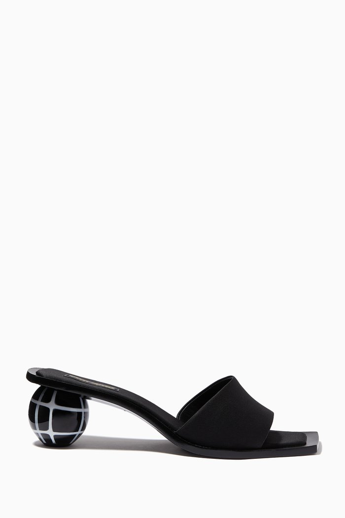 

Tao Grid Mules in Satin, Black