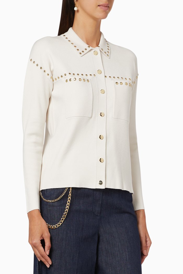 

Filovia Studded Cardigan, White