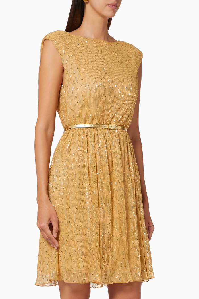 

Mary Sequin Embellished Dress, Gold