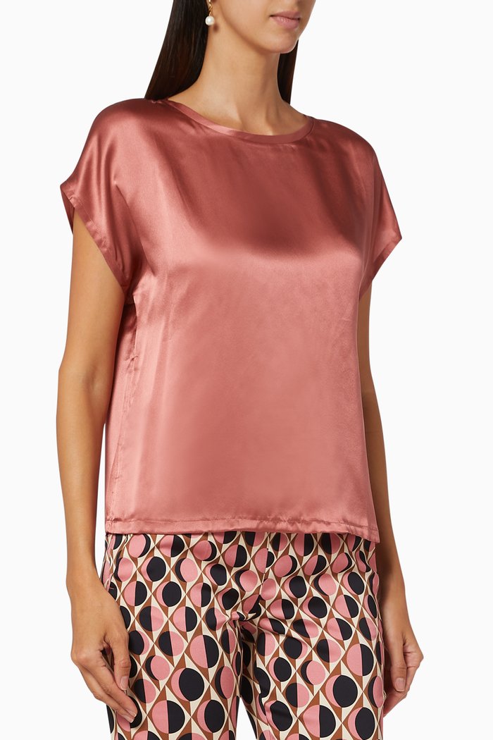 Hieros Silk Top, Red