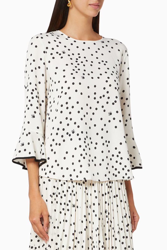 

Softly Printed Top, White