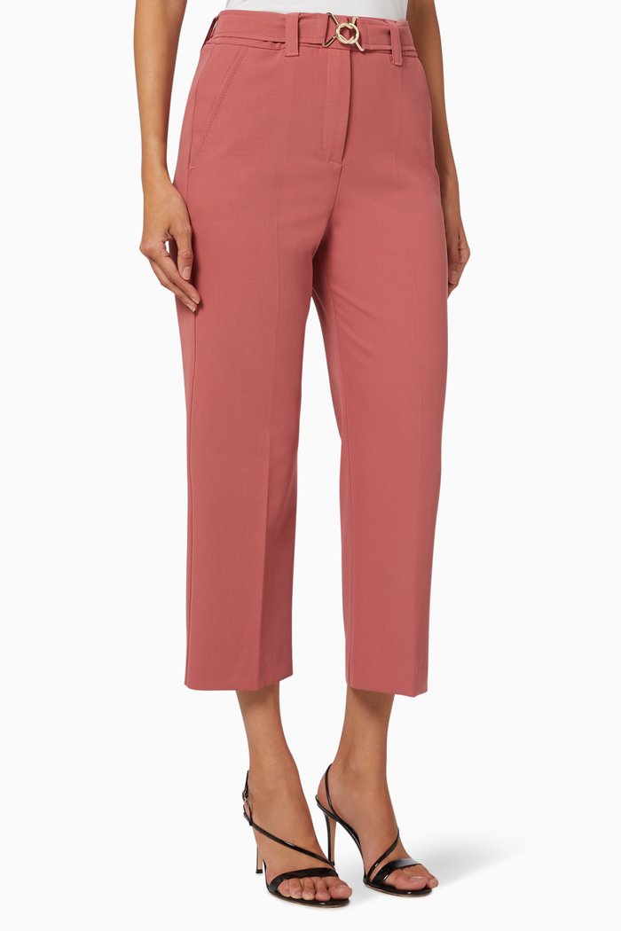 

Dula Belted Pants, Red