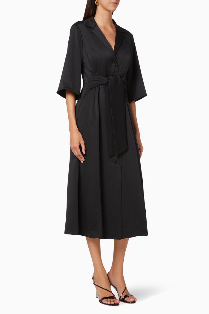 

Valdena Satin Dress, Black