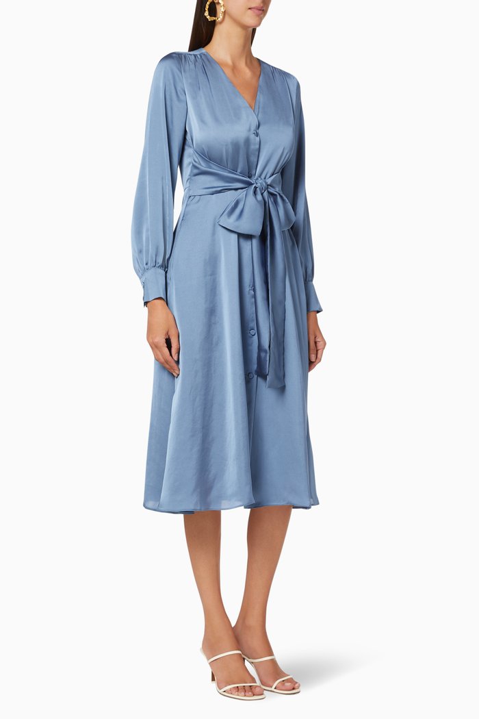

Ascot Satin Dress, Blue